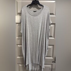 Gray Oversized T-Shirt Dress with pockets